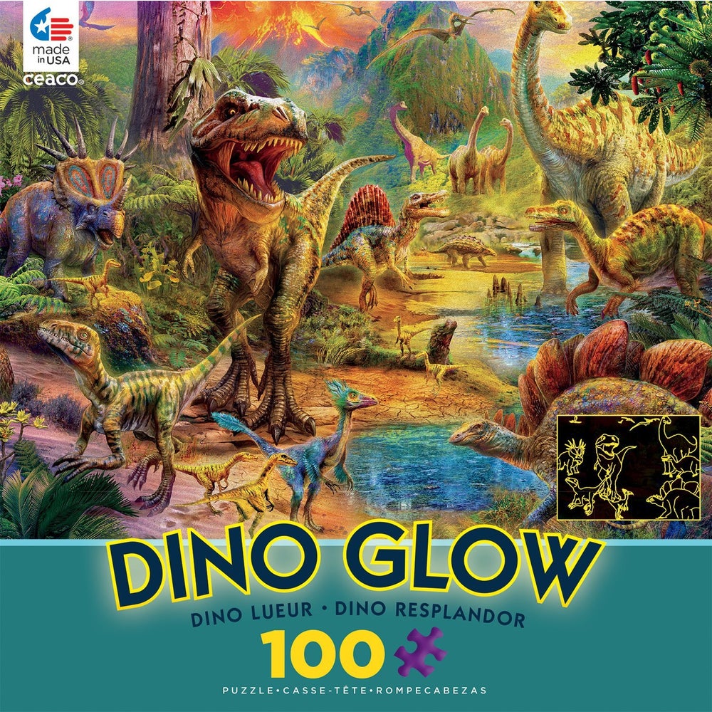 100PC DINO GLOW IN DARK ASST (6) BL
